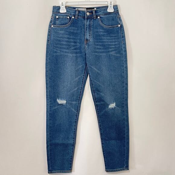 Levi's Silver Tab Jeans Girls Size 16 Regular Mini Mom Skinny Leg Distressed - Picture 1 of 12